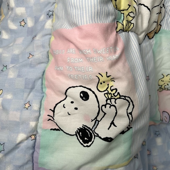 Vintage Lambs & Ivy My Little Snoopy Crib Comforter & Diaper Caddy - Picture 5 of 14